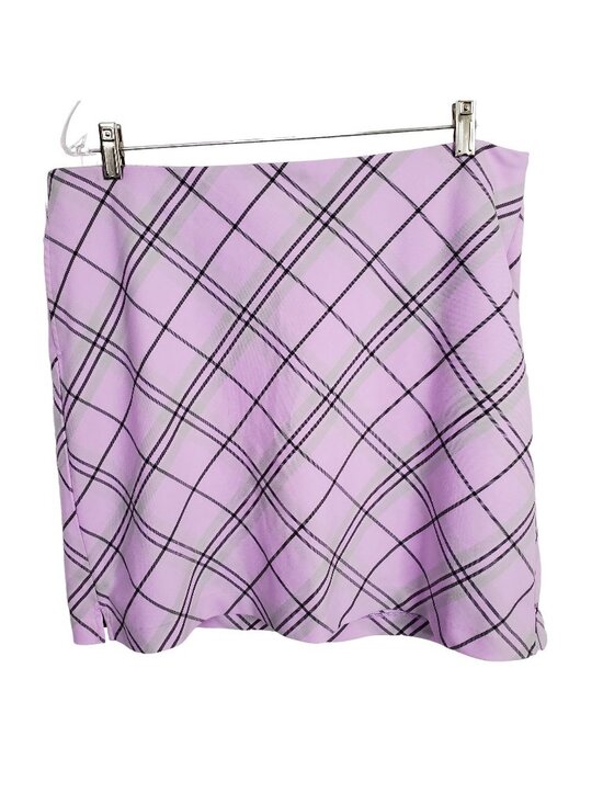Greg Norman Collection Pants - Greg Norman Size 14 Skort Golf Skirt Shorts Pockets Side Zip Lined Purple Plaid